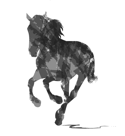 Creative running horse design vector set 02