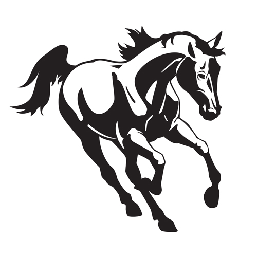Creative running horse design vector set 03