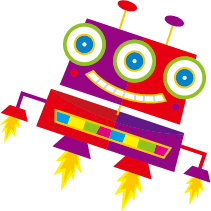 Cute cartoon robot colored vector set 08