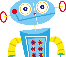 Cute cartoon robot colored vector set 10