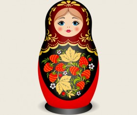 Cute russian doll design vectors 02