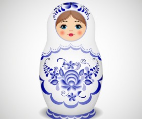 Cute russian doll design vectors 03