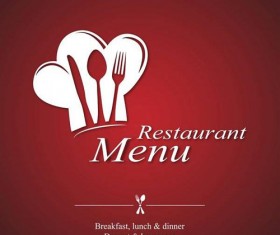 Dark red style restaurant menu design vector