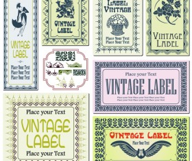 Decor frame and vintage label vectors 01