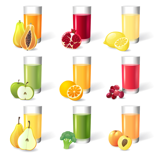Delicious juice drink design vectors 02