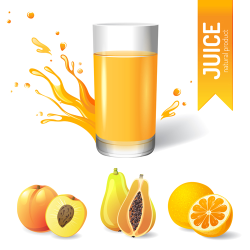 Delicious juice drink design vectors 03