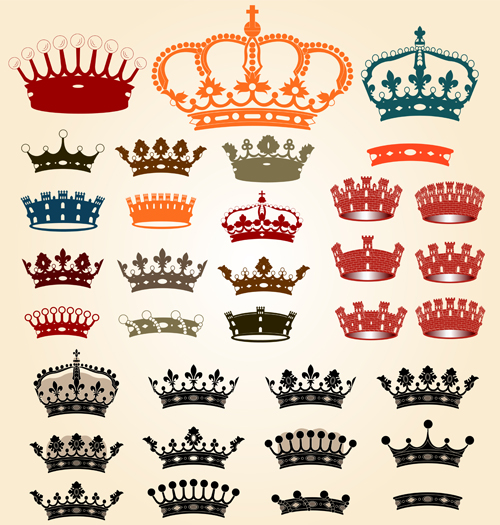 Download Different royal crown colored vectors free download