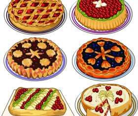 Different tasty pizza vector design