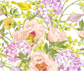 Drawing spring flower vector background art 02