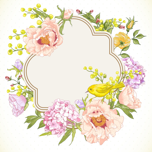 Drawing spring flower vector background art 04