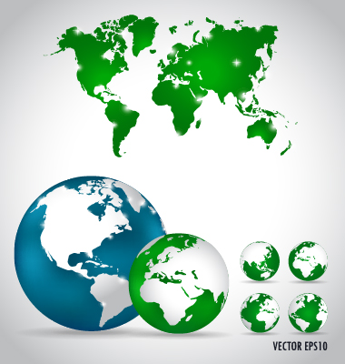 Earth and world map vector design 02