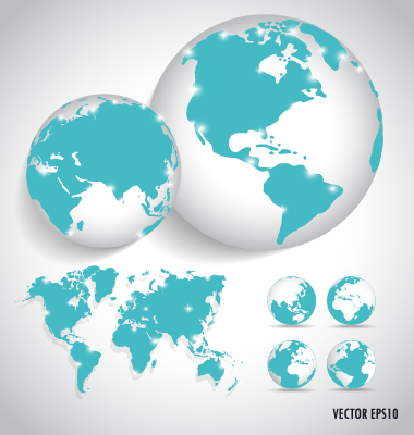 Earth and world map vector design 03