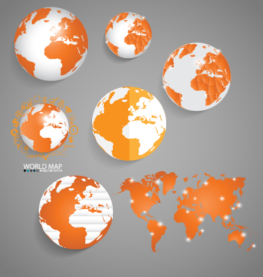 Earth and world map vector design 05