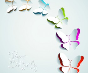 Exquisite paper butterfly vector backgrouns 02