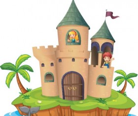 Fantasy fairy tale world cartoon vector 05