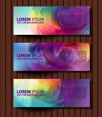 Fashion banners colored design vector 05