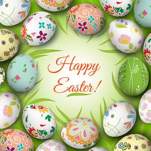 Download Floral easter egg background vector material 01 free download