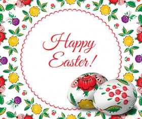 Floral easter egg background vector material 02