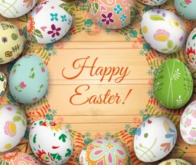 Floral easter egg background vector material 03
