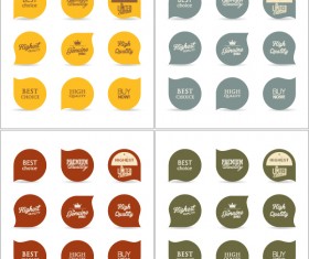 Funny retro label vector material set 01