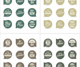 Funny retro label vector material set 02