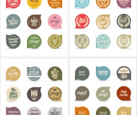 Funny retro label vector material set 03