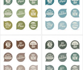 Funny retro label vector material set 04