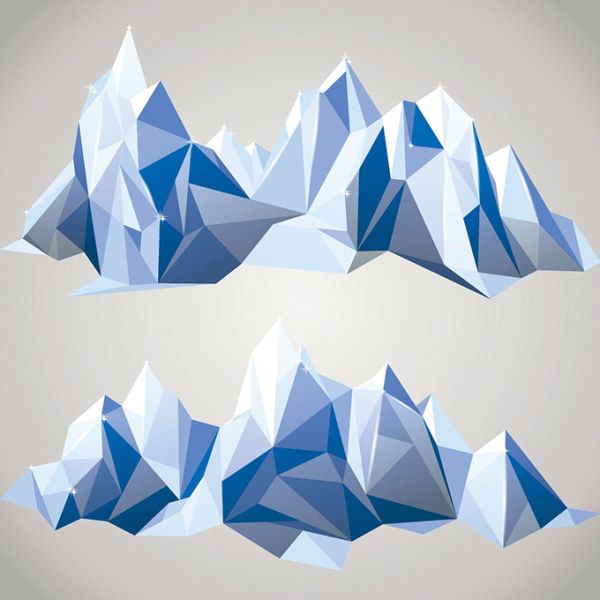 Geometric shapes Iceberg vector material