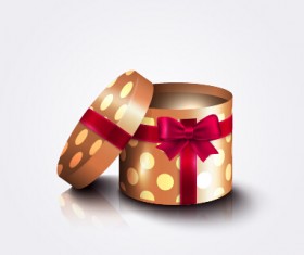 Gift box with red bow vector illustration