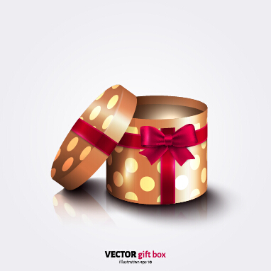 Gift box with red bow vector illustration