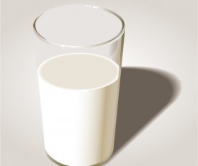 Glass cup with milk vector graphics