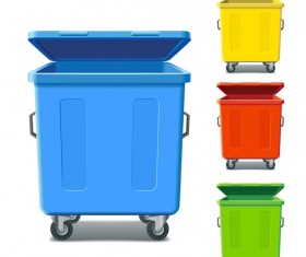 Glossy colored trash vectors 01