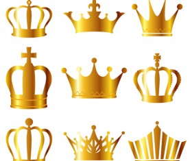Golden royal crown bright vector material