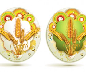 Golden wheat creative background vector 02