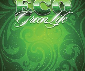 Green floral with Eco background vector