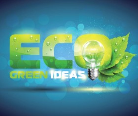Green ideas eco template vector material