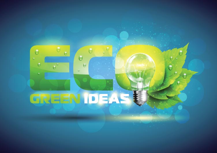 Green ideas eco template vector material