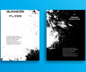 Grunge black business flyer design template