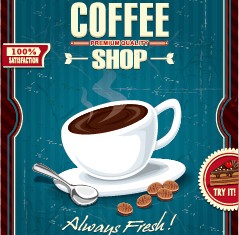 Grunge vintage styles food poster vector 02