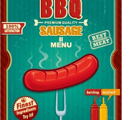 Grunge vintage styles food poster vector 03