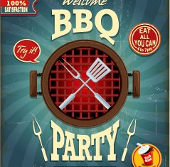 Grunge vintage styles food poster vector 05