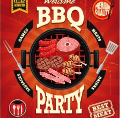 Grunge vintage styles food poster vector 07