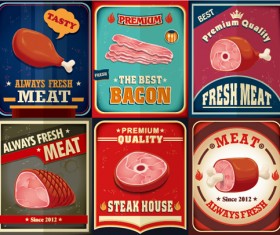 Grunge vintage styles food poster vector 08