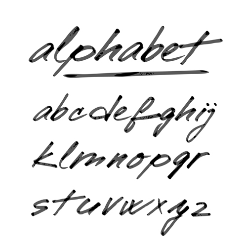 Hand drawn alphabet creative vectors 01