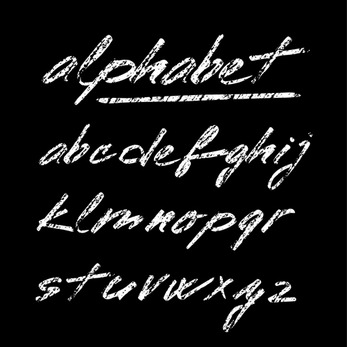 Hand drawn alphabet creative vectors 02