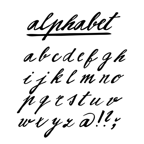Hand drawn alphabet creative vectors 03