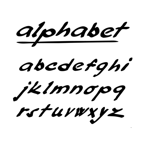 Hand drawn alphabet creative vectors 05