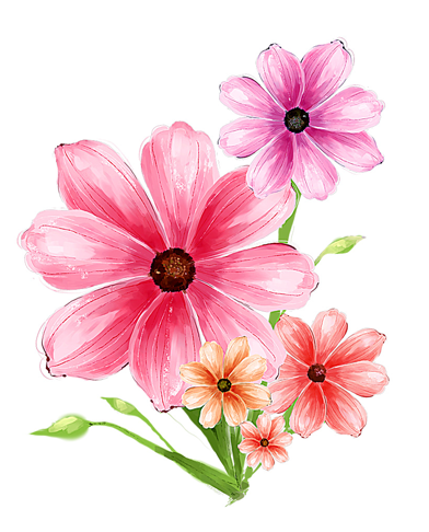 objects drawing pencil 3d graphic pink free Hand drawn flower psd download