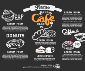 Hand drawn food template vector material 01