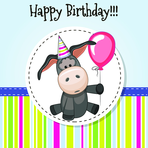 Happy birthday baby greeting cards vector 02
